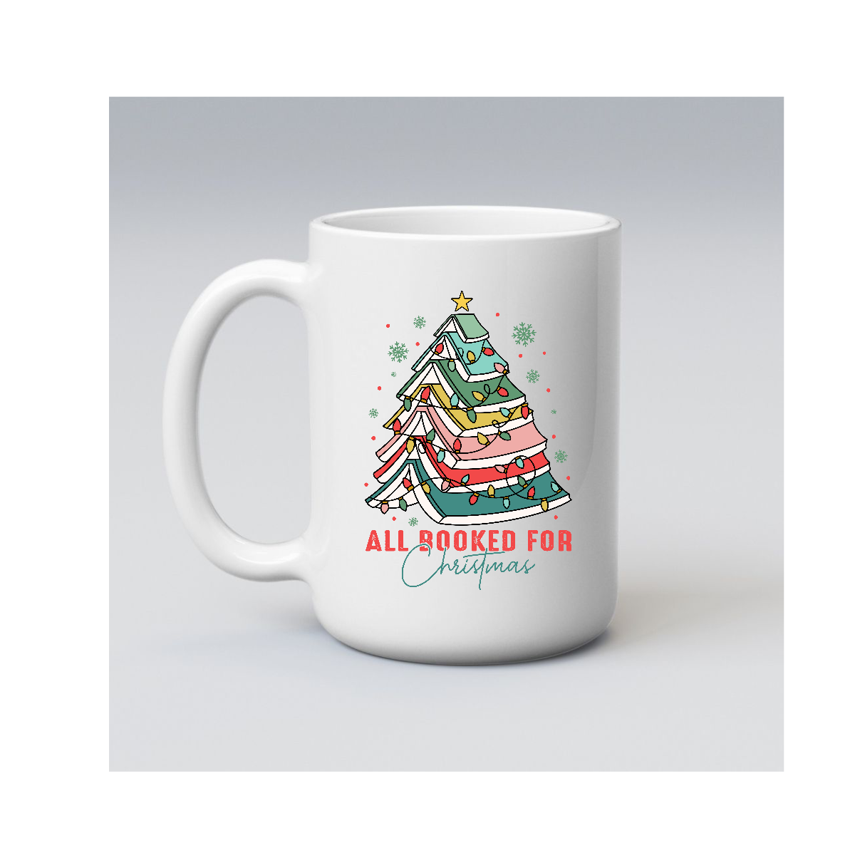 All Booked For Christmas 15 oz Ceramic Mug